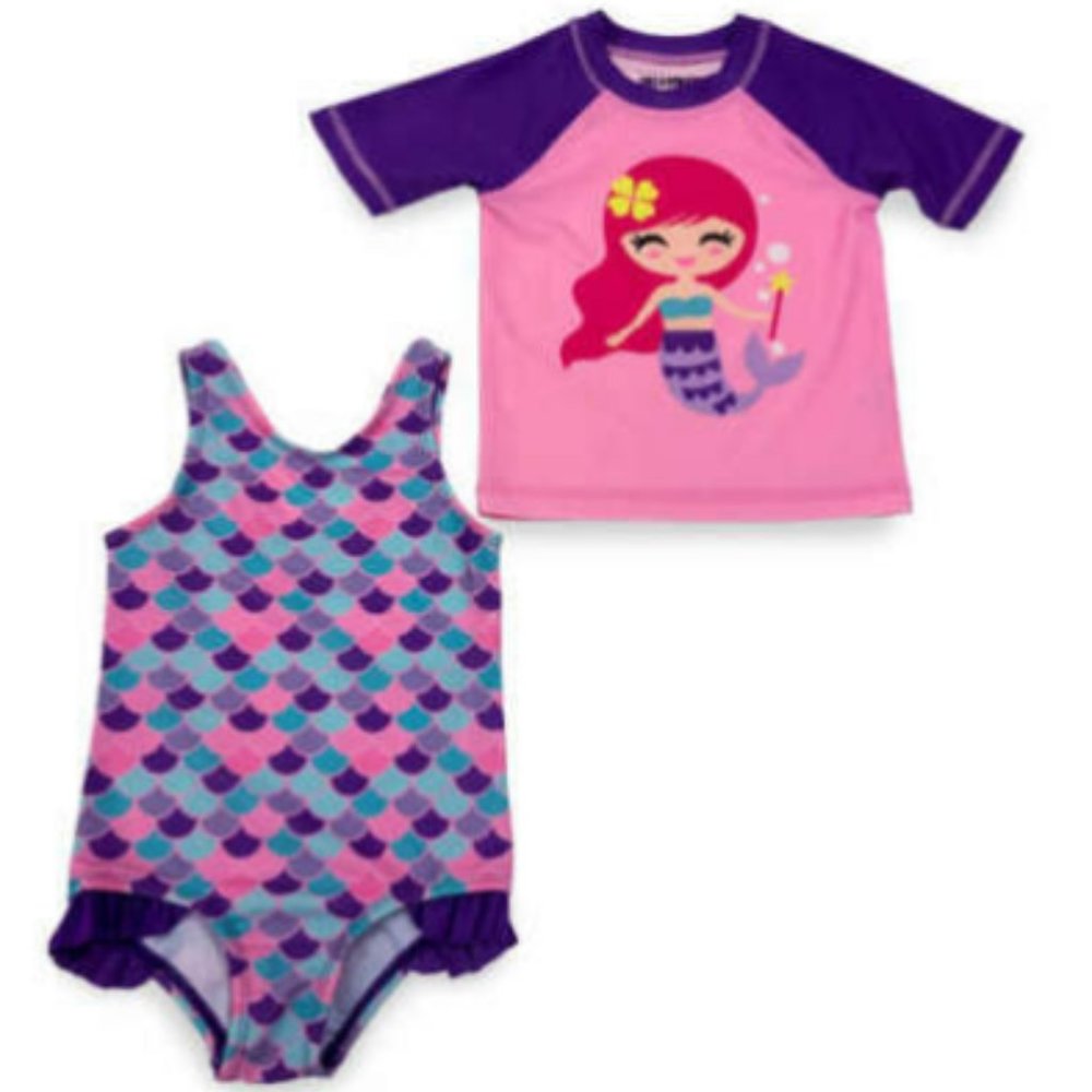 Swimsuit rashguard Mermaid 2 piece toddler girls new sizes 2T or 3T Dreamwave